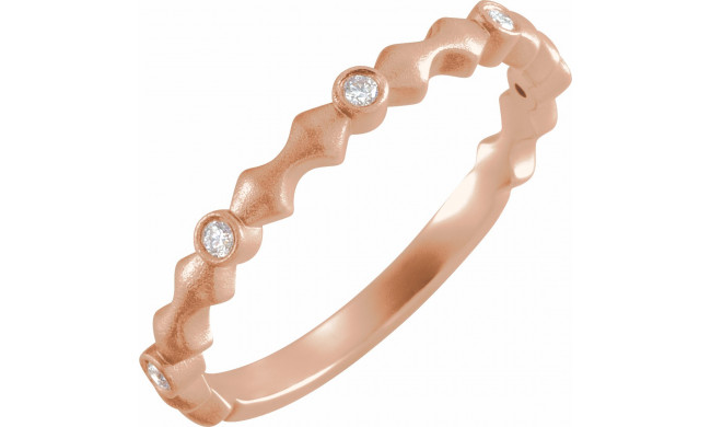 14K Rose .07 CTW Diamond Anniversary Band with Bead Blast Finish - 123950602P