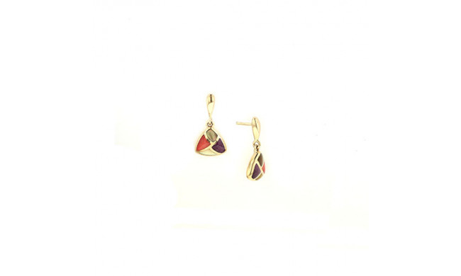 Kabana 14k Yellow Gold Mother of Pearl Inlay Earring