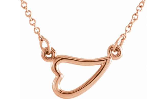 14K Rose Heart 16-18 Necklace - 86418103P