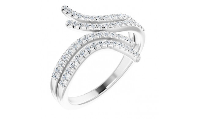 14K White 1/4 CTW Diamond Bypass Ring - 1227496000P