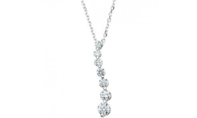 14K White 1/2 CTW Diamond Journey 18 Necklace - 6772460002P