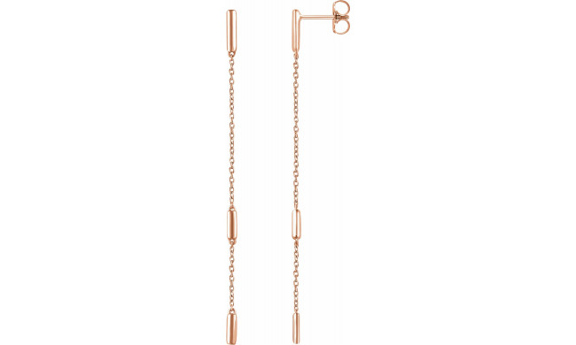 14K Rose Bar Chain Earrings - 65233160002P