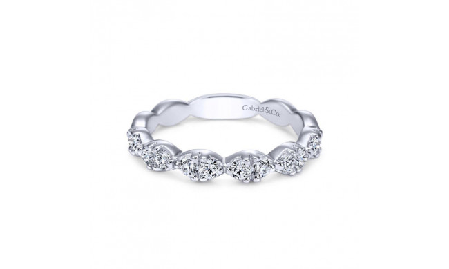 Gabriel & Co. 14k White Gold Contemporary Diamond Wedding Band - WB3990W44JJ