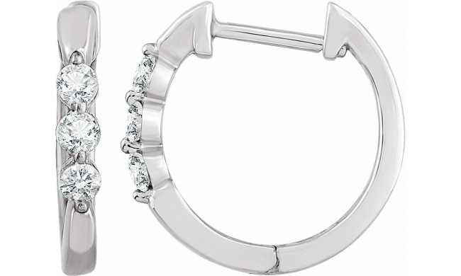 14K White 1/4 CTW Diamond Hoop Earrings - 65295660002P