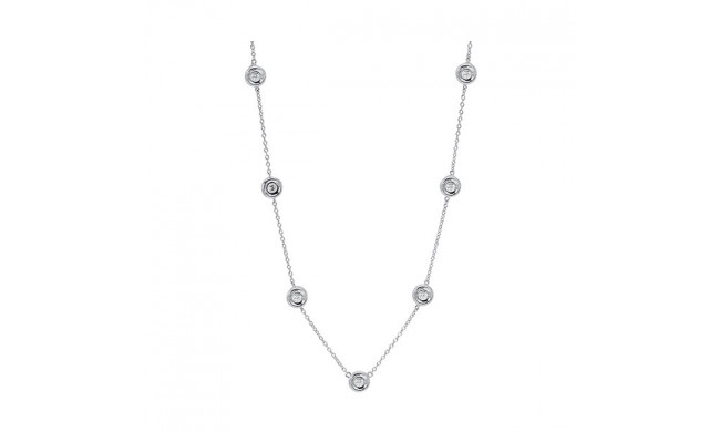 Gems One Silver Diamond (1/50 Ctw) Necklace - NK10013-SSSC
