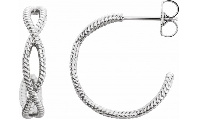 14K White 17x3.6 mm Rope Hoop Earrings - 86450601P