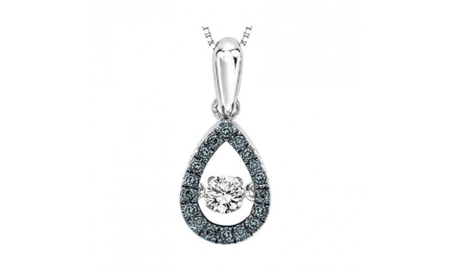 Gems One Silver (SLV 995) Diamond Rhythm Of Love Neckwear Pendant  - 1/5 ctw - ROL1121-SSWDBL