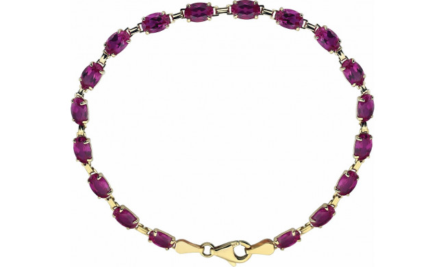 14K Yellow Lab-Grown Ruby 7.25 Bracelet - 651539103P