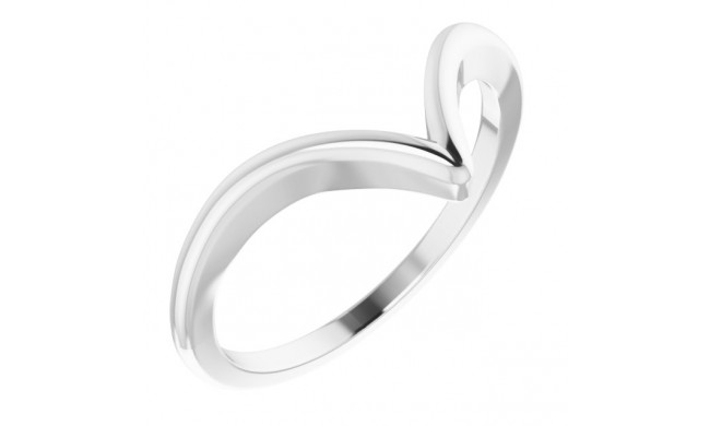 14K White V Ring - 65181270001P