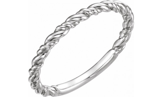 14K White Stackable Rope Ring - 51570101P