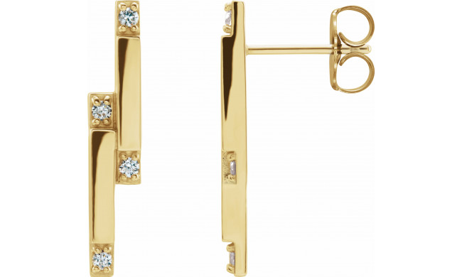 14K Yellow 1/10 CTW Diamond Bar Earrings - 87051601P