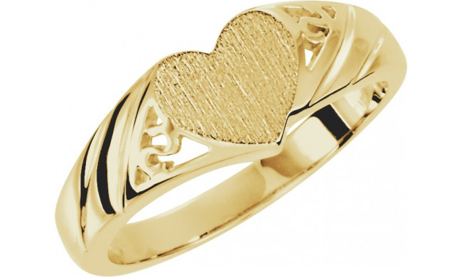 14K Yellow 9x8 mm Heart Signet Ring - 562271936P