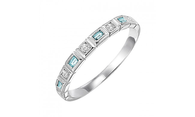 Gems One 10Kt White Gold Diamond (1/10Ctw) & Blue Topaz (1/6 Ctw) Ring - FR1200-1WD