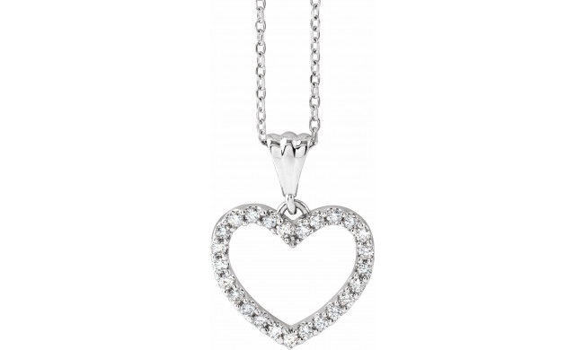 14K White 1/4 CTW Diamond Heart 18 Necklace - 67533100P