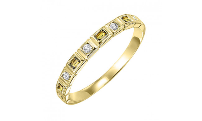 Gems One 10Kt Yellow Gold Diamond (1/10Ctw) & Citrine (1/8 Ctw) Ring - FR1204-1YD