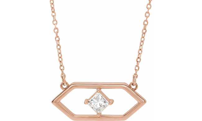 14K Rose 1/4 CTW Diamond Geometric 18 Necklace - 86965612P