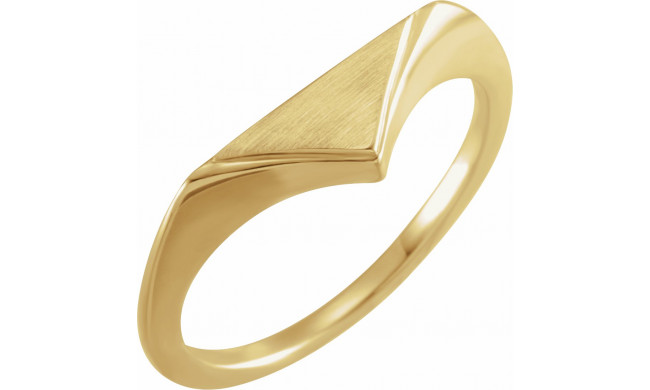 14K Yellow 11.5x6 mm Geometric Signet Ring - 52035102P