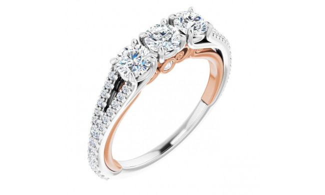 14K White & Rose 1 CTW Diamond Anniversary Band - 1232156034P