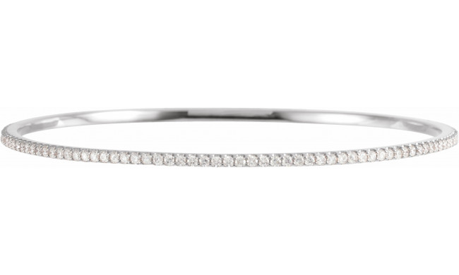 14K White 2 CTW Diamond Stackable Bangle 8 Bracelet - 67337102P