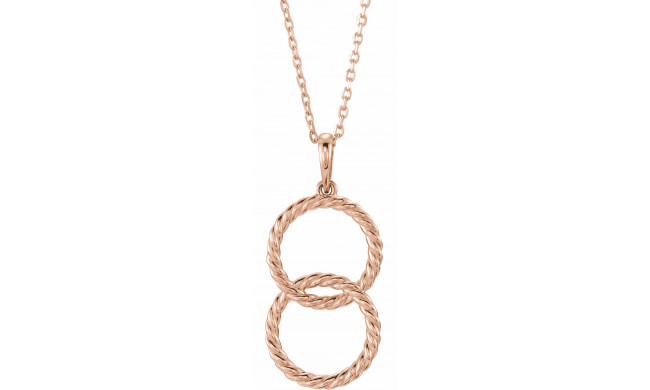 14K Rose Interlocking Circle 16-18 Necklace - 86610602P