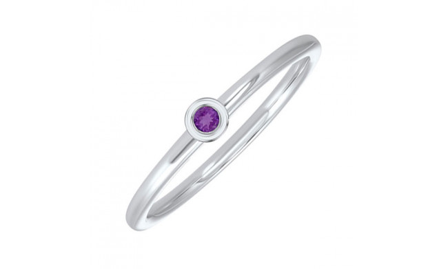 Gems One 10Kt White Gold Amethyst (1/20 Ctw) Ring - RG73462-1WNM