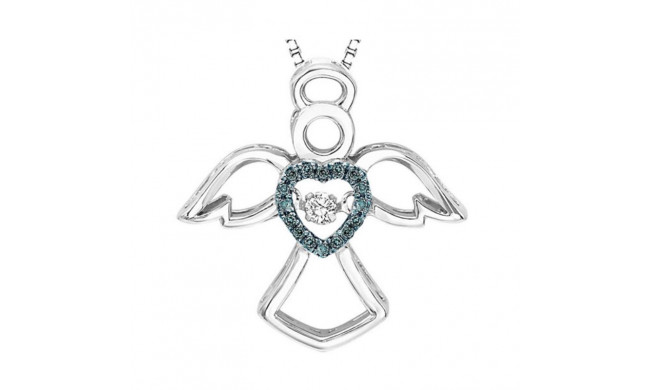 Gems One Silver (SLV 995) Diamond Rhythm Of Love Neckwear Pendant  - 1/10 ctw - ROL1060-SSBL