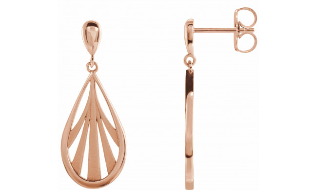 14K Rose Geometric Dangle Earrings - 87074602P