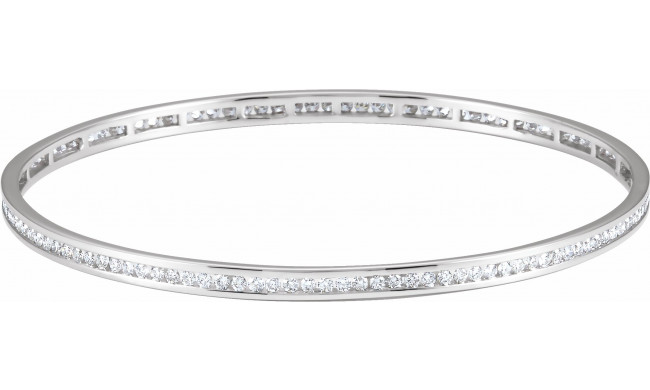 14K White  1 1/2 CTW Diamond Stackable Bangle 8 Bracelet - 67336107P