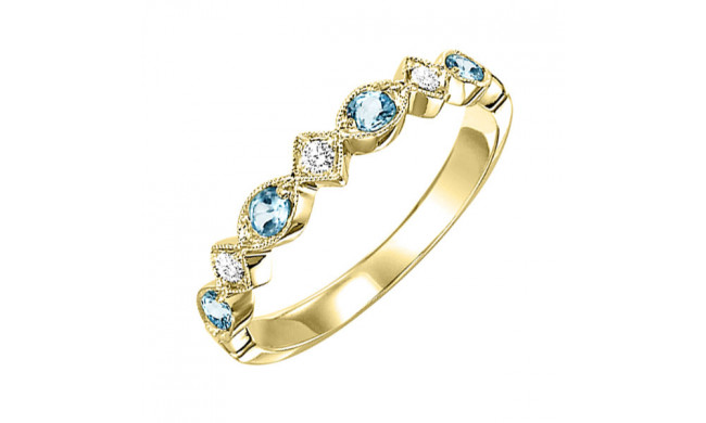 Gems One 10Kt Yellow Gold Diamond (1/20Ctw) & Blue Topaz (1/6 Ctw) Ring - FR1212-1YD