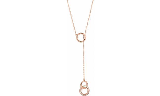 14K Rose 1/10 CTW Diamond Circle Y 16-18 Necklace - 65231060002P