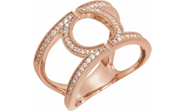 14K Rose 1/4 CTW Round Geometric Diamond Ring - 65232260002P