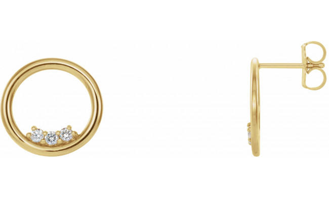 14K Yellow 1/6 CTW Diamond Circle Earrings - 86818601P