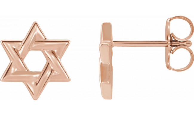 14K Rose Star of David Earrings - 86739602P