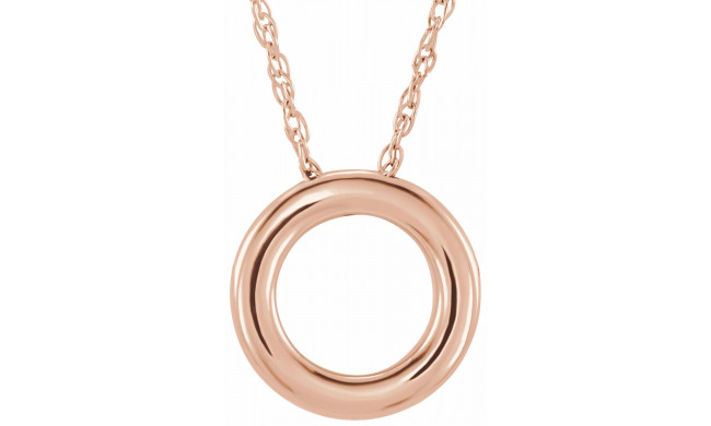 14K Rose 13 mm Circle 18 Necklace - 863221024P