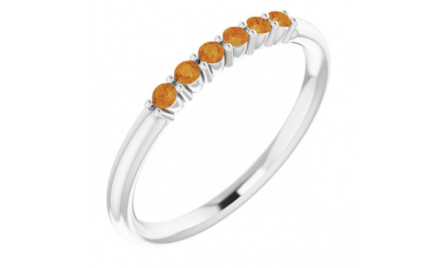 14K White Citrine Stackable Ring - 123288640P