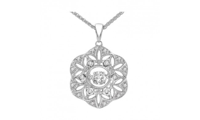 Gems One 14KT White Gold & Diamond Rhythm Of Love Neckwear Pendant  - 1/8 ctw - ROL1051-4WC