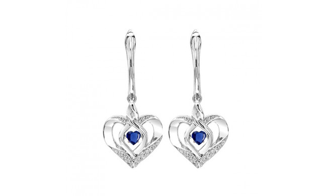 Gems One Silver Diamond (1/50 Ctw) & Created Sapphire (1/4 Ctw) Earring - ROL2165S