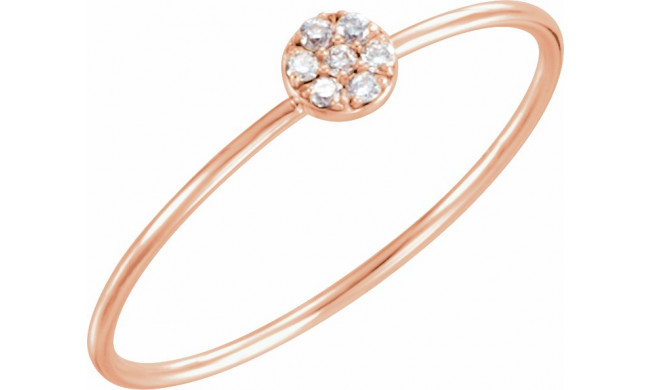 14K Rose .04 CTW Diamond Petite Circle Ring - 65192260002P