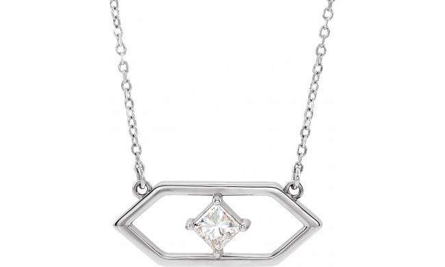 14K White 1/4 CTW Diamond Geometric 18 Necklace - 86965610P