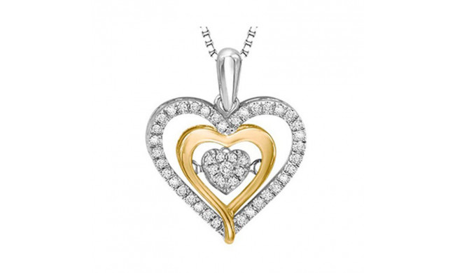 Gems One Silver (SLV 995) Yellow & Diamonds Stunning Neckwear Pendant - 1/5 ctw - ROL1058-SS1YC