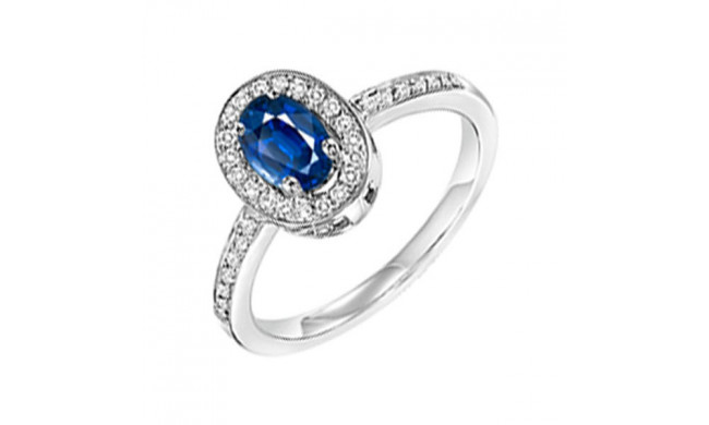 Gems One 14Kt White Gold Diamond (1/5Ctw) & Sapphire (1/4 Ctw) Ring - RPT710R-4WCS