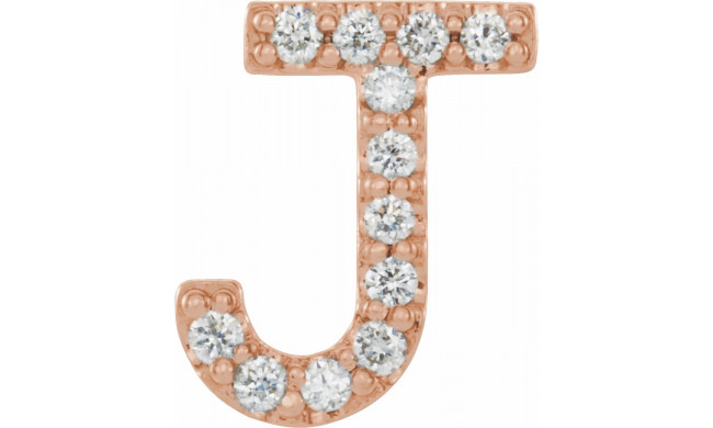 14K Rose .05 CTW Diamond Single Initial J Earring - 867976047P