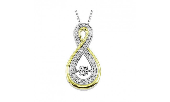 Gems One 10KT White & Yellow Gold & Diamond Rhythm Of Love Neckwear Pendant  - 1/6 ctw - ROL1202-1WYC