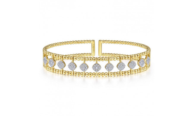Gabriel & Co. 14k Yellow Gold Bujukan Diamond Bangle Bracelet - BG4232-65Y45JJ