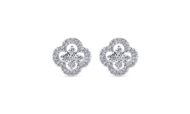 Gabriel & Co. 14k White Gold Lusso Diamond Stud Earrings - EG12221W45JJ