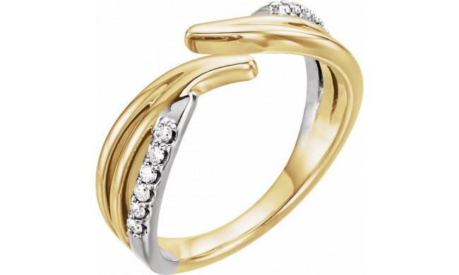 14K Yellow & White 1/8 CTW Diamond Bypass Ring - 123168605P