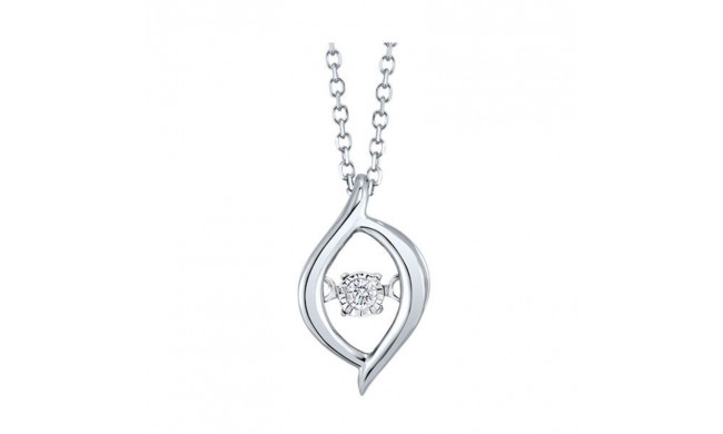 Gems One 10KT White Gold & Diamond Rhythm Of Love Neckwear Pendant  - 1/10 ctw - ROL1227-1WC