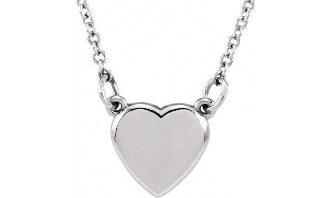 14K White Heart 18 Necklace - 85930101P