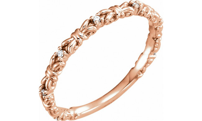 14K Rose .04 CTW Diamond Stackable Ring - 123210602P