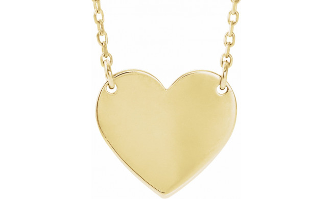 14K Yellow Engravable 12x11 mm  Heart 16-18 Necklace - 867741001P